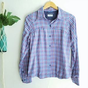 Columbia Omni-Shade Plaid Button Down Top M